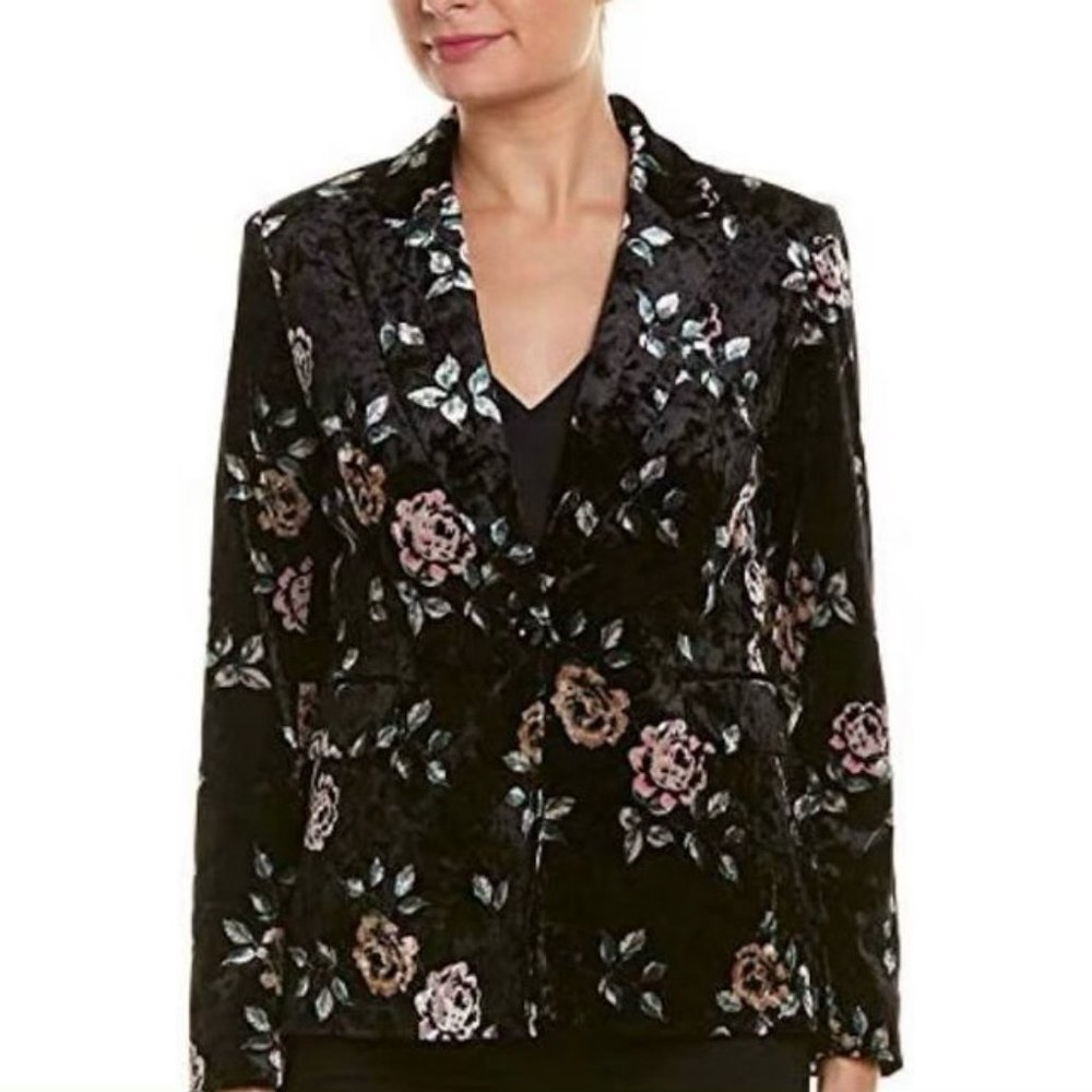 Tahari Velvet Floral Blazer